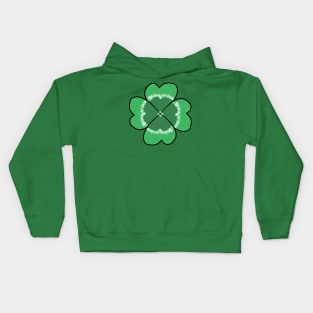 Four leafed clover. A pretty, beautiful, cute four leafed clover drawing, lucky design. Kids Hoodie